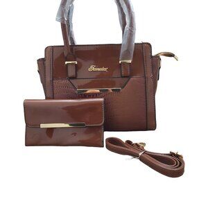 Set of thin bags or wallets for women, Brown Color, medium size.